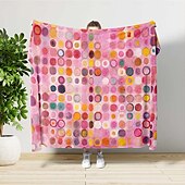 お買い得  ベッドブランケット-カラフルなモザイクブランケット。柔らかくて心地よく、軽量。ソファーベッドや旅行に。鮮やかなマルチカラーの幾何学的デザイン。丈夫で色あせしにくく、オールシーズン使用可能。