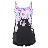 economico Surfing Tankinis &amp; Bikinis-Per donna Tankini Costume da bagno a due pezzi Costumi da bagno Costumi da bagno Nero Blu Traspirante Asciugatura rapida Leggero Senza maniche - Nuoto Surf Spiaggia Estate Primavera Plus Size