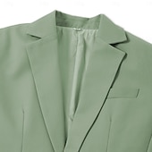 abordables Costumes de mariage-Costumes de mariage pour hommes Affaires Noire Sauge Mode Formelle Été Couleur unie Coupe standard 3 pièces Simple bouton Deux boutons