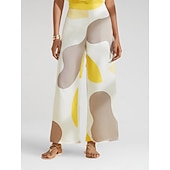  Női Egyenes Teljes hossz Szatén Zseb Mikroelasztikus Nadrágok Alkalmi / Napi Hétvége Fehér Nyár S M L