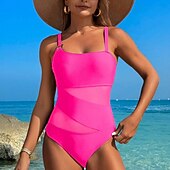 Недорогие Серфинг Танкини и Бикини-Жен. купальник Сетка С Х-образными бретелями Купальники Однотонный Купальники Черный Белый Быстровысыхающий Легкость Дышащий Без рукавов - Серфинг Пляж  Плавание Лето Весна