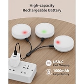 お買い得  パックライト-USB 充電式 RGB パック ライト - リモコン付き 1600mAh 充電式バッテリー駆動キャビネット ライト、キャビネット、ワードローブ用マグネット式 LED タップ ライト、屋内用 1 個