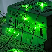 abordables Guirlandes lumineuses à piles-Rideau lumineux à LED en forme de trèfle pour la Saint-Patrick - Guirlande lumineuse en fil de cuir 100 LED/300 LED avec télécommande, éclairage décoratif USB pour fêtes de festival, salon et