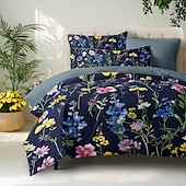 baratos 100% algodão-Planta flores capa de edredão conjunto de cama conjunto de 2 peças conjunto de 3 peças leve macio curto pelúcia engrossado feltro conjunto de cama quadrada