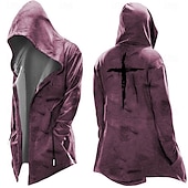cheap Men&#039;s Lace Up Hoodie-Men&#039;s Knights Templar Graphic Prints Hoodie Hoodies Sweatshirt Hoodie Long Sleeve Hooded Sweatshirt Hooded Streetwear 3D Print Sports &amp; Outdoor Daily Going out Black Yellow Pocket Print Fall &amp; Winter