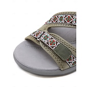 abordables Sandales Confort-sandales de sport bleues pour femmes avec sangles réglables et motif géométrique – chaussures de marche d&#039;extérieur confortables pour la randonnée, les voyages et les vêtements décontractés