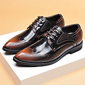 economico Formale-scarpe eleganti da uomo oxford nere e marroni con texture coccodrillo - scarpe formali in similpelle per lavoro, matrimoni e feste
