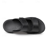 economico Sandali eleganti-Per uomo Pantofole e infradito Cuoio Traspirante Comodo Antiscivolo Mocassino Nero Marrone