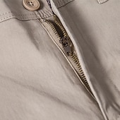 economico Pantaloni Elite da Uomo-Per uomo Chinos Bottoni Tasca Tinta unica Traspirante Indossabile Lunghezza intera All&#039;aperto Casuale Quotidiano Elegante Semplice Nero Giallo Micro-elastico