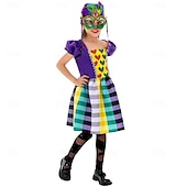 levne Dětské kostýmy-Mexická Karnevalový kostým Šaty Maska Dětské Dívčí Výkon Párty předvečer Všech svatých Karneval Mardi Gras Jednoduchý karnevalový kostým
