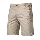 cheap Men&#039;s Elite Shorts-Men&#039;s Cargo Pants Buttons Pocket Solid Color Breathable Outdoor Short Outdoor Party Business Simple Classic Style Black White Micro-elastic