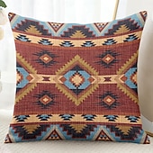 abordables Style Vintage-Housse de coussin décoratif vintage sud-ouest 1PC coussin carré en doux pour canapé housse de coussin pour chambre salon chaise