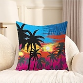 cheap Throw Pillows &amp; Covers-Summer Vibe Decorative Toss Pillows Cover 1PC Palm Trees Soft Square Couch Cushion Case Pillowcase for Bedroom Livingroom Sofa Chair