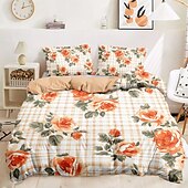 economico 100% cotone-set copripiumino con motivo floreale geometrico set morbido set di biancheria da letto in cotone di lusso in 3 pezzi set decorazioni per la casa regalo twin completo king size copripiumino queen size