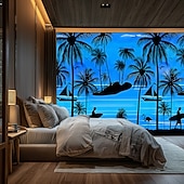 Χαμηλού Κόστους Ταπισερί Ωκεανικής Παραλίας-Καλοκαιρινές Φοινικιές Κρεμαστή Ταπισερί Τέχνης Τοίχου Μεγάλη Ταπισερί Μωσαϊκό Διακόσμηση Φωτογραφίας Φόντο Κουβέρτα Κουρτίνα Σπίτι Υπνοδωμάτιο Σαλονάκι Διακόσμηση