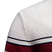 preiswerte Herren Elite Hoodies &amp; Sweatshirts-Herren Pullover Gerippt Stricken Normale Oberteile Farbblock Gestreift Rundhalsausschnitt Strickware Täglich Outdoor Urlaub Bekleidung Frühling Herbst Wein Marineblau S M L
