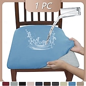 baratos Capa para Cadeira de Jantar-capas de assento de cadeira, capas de assento de cadeira de sala de jantar com laços, capas de cadeira jacquard elásticas protetores para cadeiras de cozinha de sala de jantar