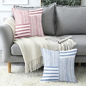 baratos Estilo Vintage-tiras decorativas almofadas capa 1pc macio quadrado sofá almofada caso fronha para quarto sala de estar sofá cadeira rosa azul cinza