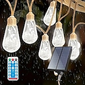 economico Striscie luci ad energia solare-luci solari da campeggio all&#039;aperto con telecomando – luci fatate impermeabili da 7 m e 16 LED per decorazioni da terrazza, vacanze, matrimoni, feste, giardini e balconi