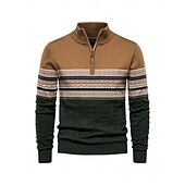 billiga Herrgolfkläder-Herr Tröja Vit Mörk marin Marinblå Långärmad Överdelar Golfkläder Kläder Outfits Bär kläder