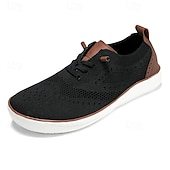 cheap Men&#039;s Sneakers-Men&#039;s Lightweight Barefoot Shoes Knit Sneakers - Breathable Casual Shoes with Lace-Up Design for Walking, Travel and Daily Wear