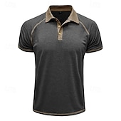 cheap Men&#039;s Classic Polo-Men&#039;s Polo Business Polo Business Casual Lapel Classic Short Sleeve Color Block Embroidered Buttons Summer Spring &amp;  Fall Lake blue Retro Red Dark Gray Black Navy Blue Khaki Polo