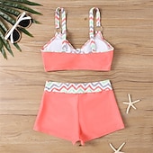 abordables Maillots une pièce et tankinis-Femme Tankini Maillot De Bain Deux Pièces Col en V Dos ouvert Maillots de Bain Maillots de Bain Noir Rose Claire Respirable Séchage rapide Poids Léger Sans Manches - Natation Surf Plage Eté Printemps