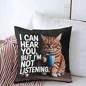 billige &quot;Quotes&amp;Saying Style&quot;-morsomt dyr dekorativt kasteputetrekk 1 stk myk firkantet sofa putetrekk putetrekk for soverom stue sofa stol