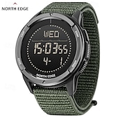cheap Digital Watches-NORTH EDGE Men Digital Watch Outdoor Sports Compass Stopwatch Alarm Clock Date Nylon Strap Watch