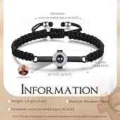 economico Per le donne-Bracciale incrociato personalizzato con pietra di proiezione fotografica - Miglior regalo per la mamma - Gioielli religiosi per famiglia o amici