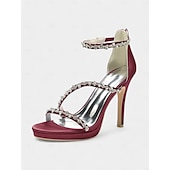 preiswerte Prom-elegante, mit Strasssteinen verzierte Satin-High-Heel-Sandalen für Damen - perfekt für Hochzeiten und formelle Anlässe