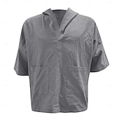 cheap Men&#039;s Tee Sets-Men&#039;s Linen Set Shorts and T Shirt Set 2 Pieces Outfits Short Sleeve Hooded Summer Solid Color Beach Wear Casual 2 Piece Front Pocket Vacation Casual Black Pink White Top Tee for Men