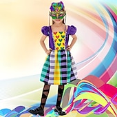 levne Dětské kostýmy-Mexická Karnevalový kostým Šaty Maska Dětské Dívčí Výkon Párty předvečer Všech svatých Karneval Mardi Gras Jednoduchý karnevalový kostým