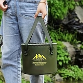 abordables Accesorios para acampar-Cubo de agua plegable para exteriores, gran capacidad, bolsa de almacenamiento portátil para acampar, cubo de remojo multifuncional para viajes, cubo de pesca