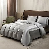 economico Set copripiumino-lusso 4 pezzi 80g colore chiaro lusso set da quattro pezzi a cubetti, 1 lenzuolo adatto, 1 lenzuolo, 2 federe adatto per camera da letto di casa, camera degli ospiti e hotel, buona qualità e confortevole