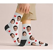 cheap Wedding Gift-Personalized Face Socks, Custom Wedding Gift for Couple Photo Socks with Heart, Funny Crew Socks for Couple, Wedding&#039;s Gift, Birthday Gift, Christmas, Pets, Family, Graduation