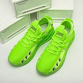 economico Scarpe da Corsa per Uomini-Per uomo Sneakers Tessitura Volante Confortevole Antiscivolo Mocassino Nero Bianco Giallo