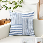 baratos Estilo Vintage-tiras decorativas almofadas capa 1pc macio quadrado sofá almofada caso fronha para quarto sala de estar sofá cadeira rosa azul cinza