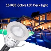 cheap Ground Lights-Recessed LED Deck Light 16 RGB Colors/4 Lighting Modes Timing RF Remote Control IP67 Waterproof LED in Ground Lights for Outdoor Yard Garden Stair Patio Pool Deck Kitchen 10Pack