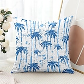 abordables Taies d&#039;Oreiller-Housse de coussin décorative à motif de palmiers, 1 pièce, taie d&#039;oreiller carrée douce pour chambre à coucher, salon, canapé, chaise