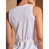 baratos Vestido de golfe feminino-vestido de tênis gola redonda vestido sem mangas cordão na cintura para tênis pickleball