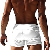 billiga Herrarnas simshorts-Herr Badshorts Snabb tork Bekväm Andningsfunktion Badkläder Underdelar Snörning Surfing Strand Vattensport Simmning Solid färg Sommar