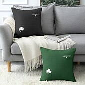 ieftine Husa de perna de vacanta-Perne Decorative de Ziua Sfântului Patrick Copertă 1PC Pernă Moale Pătrată pentru Canapea Acasă Pernă pentru Dormitor Salon Scaun Sláinte Irish