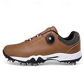 economico Scarpe da Golf da Uomo-scarpe da golf bianche da uomo con sistema di allacciatura Boa, suola chiodata, tomaia traspirante per comfort e stabilità sul campo da golf