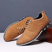 economico Semi-formale-scarpe casual oxford da uomo, sneakers eleganti con lacci blu e nere con dettagli in pelle scamosciata, calzature eleganti per lavoro, matrimoni e uso quotidiano