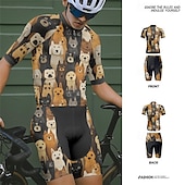 economico Set di abbigliamento da uomo-Per uomo Maglia con pantaloncini da ciclismo Manica corta Ciclismo da montagna Cicismo su strada Nero Giallo Rosso Con cagnolino Bicicletta Elastene Gli sport Con cagnolino Abbigliamento