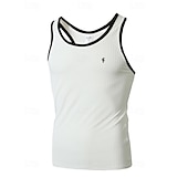  Herren Tank Top Weste Unterhemd Ärmelloses Shirt Ärmellos Rundhalsausschnitt Sommer Farbblock Grubenstreifen Mode Designer Basic Schnelltrocknend Urlaub Straße Ausgehen Schwarz Weiß Wein Top T-Shirt