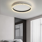 abordables Plafonniers à intensité variable-plafonnier circulaire moderne avec cadre noir et bordure délicate en dentelle plafonnier à intensité variable en continu pour la décoration de la chambre