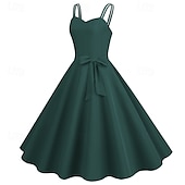 economico Vestiti-Retrò Vintage Anni 1950 Vestito Abito Swing Per donna Carnevale Mascherata Abbigliamento quotidiano Addio al Nubilato Adulti Vestito Abiti per il ritorno
