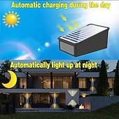 economico Applique per esterni-1/2 pz. luce solare da parete su e giù, lampada da parete esterna solare impermeabile IP65, luce solare per recinzione, cortile, giardino, garage, piscina, illuminazione per terrazza, decorazione